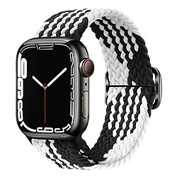 Avizar Bracelet pour Apple Watch 41mm / 40mm / 38 mm Nylon Tressé blanc / noir