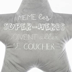 Coussin Déco Enfant Maxi Étoile 70cm Gris