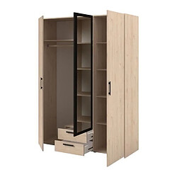 Acheter But Armoire 3 portes 2 tiroirs DAILY 2 imitation chêne et noir