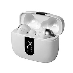 Chrono Écouteurs Bluetooth sans Fil 5.0 Stéréo Oreillette Bluetooth Écouteurs Intra-Auriculaires de Sport Écran LCD IPX7 (Blanc)