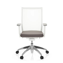 Chaise de bureau / chaise bureau ASPEN WHITE tissu maille transparent / assise tissu gris hjh OFFICE