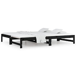 vidaXL Lit coulissant sans matelas noir 2x(80x200)cm