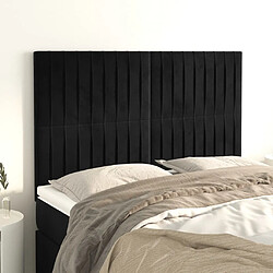 vidaXL Têtes de lit 4 pcs Noir 72x5x78/88 cm Velours