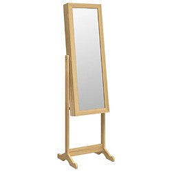 vidaXL Armoire à bijoux miroir avec lumières LED sur pied