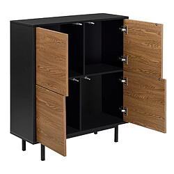 Avis Commode Gnosjö à 4 Portes 93 x 80 x 30 cm Noir Effet Bois Foncé [en.casa]