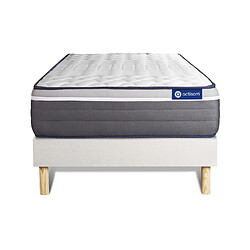 ACTISOM Ensemble matelas ACTILATEX PLUS 80x190 Latex+Mémoire de forme Maxi épaisseur 7zones de confort + sommier KIT blanc