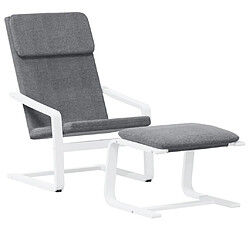 Avis Maison Chic Chaise de relaxation | Fauteuil relax avec repose-pied Gris foncé Tissu -GKD75053