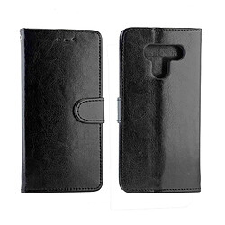 Wewoo Housse Coque Etui à rabat horizontal pour LG Q60 / K50 avec texture Crazy Horseavec porte-cartes et emplacements cartesportefeuille et cadre photo noir