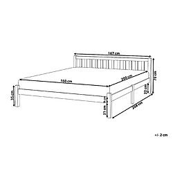 Avis Beliani Lit double en bois de pin bleu marine 160 x 200 cm FLORAC