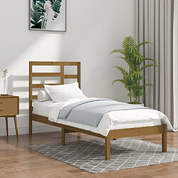 vidaXL Cadre de lit sans matelas marron miel bois massif 100x200 cm