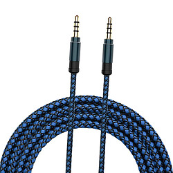 Voiture tressée en nylon de câble audio de jack de 3.5mm mâle à bleu de câble AUX de 1.5m AUX pas cher