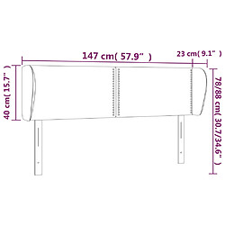 Acheter vidaXL Tête de lit avec oreilles Gris clair 147x23x78/88 cm Velours