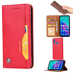 Wewoo Housse Coque Étui en cuir à rabat horizontal avec texture de peau pour Huawei nova 4avec cadre photo et supportemplacements cartes et porte-monnaie Rouge