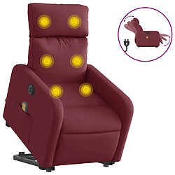 vidaXL Fauteuil inclinable de massage électrique Rouge bordeaux Tissu