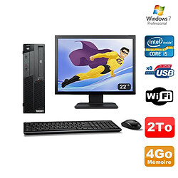 PC Lenovo M90P 5864 Core i5-650 3.2GHz 4Go 2000Go Graveur WIFI W7 + Ecran 22"""" - Occasion