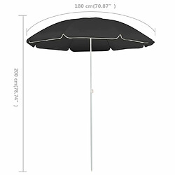 Maison Chic Parasol Jardin | Parasol d'extérieur avec mat en acier Anthracite 180 cm - GKD29165 pas cher