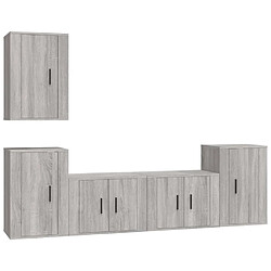 vidaXL Ensemble de meubles TV 5 pcs Sonoma gris Bois d'ingénierie