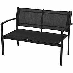 Acheter Maison Chic Salon de jardin 4 pcs - Table et chaises d'extérieur - Mobilier/Meubles de jardin Moderne Textilène Noir -MN89137