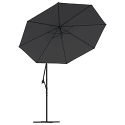 vidaXL Tissu de remplacement pour parasol déporté noir 300 cm pas cher