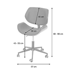 Avis Mendler Chaise de bureau HWC-G25, pivotante, bois courbé, aspect noyer, rétro, réglable en hauteur brun noir