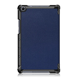 Avis Wewoo Housse Coque en cuir à rabat horizontal Custer Texture pour Huawei MediaPad M5 Lite8 poucesavec support à trois rabats bleu foncé