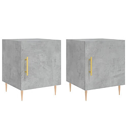 vidaXL Tables de chevet 2 pcs gris béton 40x40x50 cm bois d’ingénierie