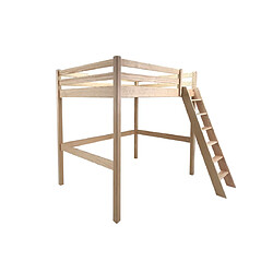 DECOPIN lit mezzanine couchage en 140 aneto - bois naturel 