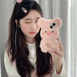 GUPBOO Étui pour iPhone13 Coque de téléphone portable en peluche cochon fille mignonne et douce