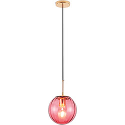 ICONIK INTERIOR Lampe suspension dorée design en verre Rose