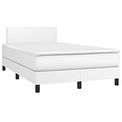 Maison Chic Lit adulte- Lit + matelas,Sommier à lattes de lit avec matelas blanc 120x190cm similicuir -GKD22565