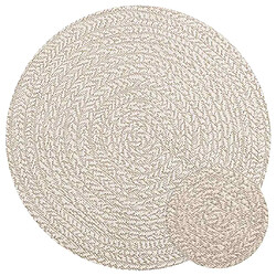 vidaXL Tapis ZIZUR crème Ø 90 cm aspect de jute intérieur et extérieur