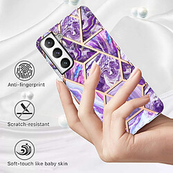 Coque en TPU anti-rayures, 2.0mm, motif marbre, électroplaqué IMD violet foncé pour votre Samsung Galaxy S21 FE 5G