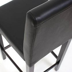 Acheter Mendler 2x tabouret de bar chaise de bar M37 cuir synthétique ~ noir, pieds foncés