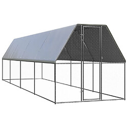 vidaXL Poulailler d'extérieur 2x8x2 m Acier galvanisé