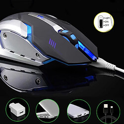 Acheter Professional LED optique USB souris san fil rechargeable, Jeux de Souris Gaming Bluetooth, Gamer Souris Noir