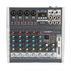 Vonyx VMM-K602 Table de mixage à 6 canaux Bluetooth Interface audio USB Vonyx