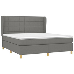 Avis Maison Chic Lit Adulte - Lit simple Lit à sommier tapissier avec matelas moelleux - Meuble de Chambre - Gris foncé 180x200cm Tissu -MN11990