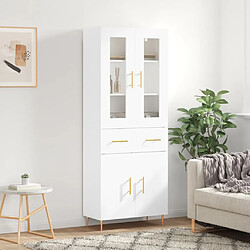 vidaXL Buffet haut Blanc 69,5x34x180 cm Bois d'ingénierie