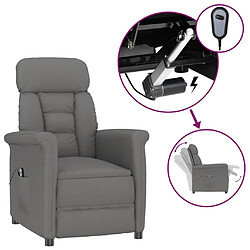 vidaXL Fauteuil inclinable électrique Gris foncé Similicuir daim