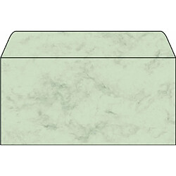 Sigel DU171 Enveloppes Motif Marbre Vert, Format DL (110x220 mm), 50 Pièces, Vert Clair/Gris