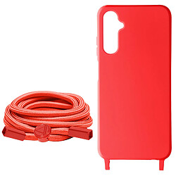 Avizar Coque Cordon pour Samsung Galaxy A05S Semi-Rigide Rouge