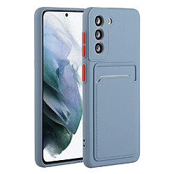 Coque en TPU antichoc avec porte-carte bleu pour votre Samsung Galaxy S22 5G