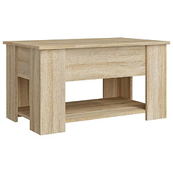 Maison Chic Table basse,Table Console Table d'appoint, Table pour salon Chêne sonoma 79x49x41 cm Bois d'ingénierie -MN16181 pas cher