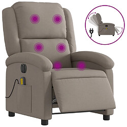 vidaXL Fauteuil de massage inclinable électrique Taupe Tissu