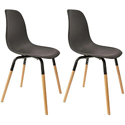 The Home Deco Factory Chaise scandinave pieds métal et bois de hêtre Phenix (Lot de 2) noir.