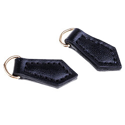 Avis 2 Pcs En Cuir Zipper Tags Fixer Tirer Remplacement DIY Portefeuille Sac À Main Sac Noir