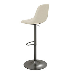 Avis Moloo HENRIK-Tabouret de bar en tissu Coloris Lin et métal noir mat (x2)