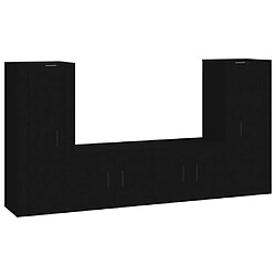 Maison Chic Ensemble de meubles TV 4 pcs pour salon - Noir Bois d'ingénierie -MN28505