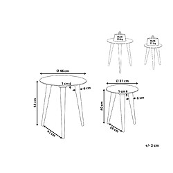 Avis Beliani Lot de 2 tables d'appoint en bois de manguier blanc cassé BARJU