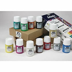 Pebeo Set de 12 peintures pour tissus clairs et foncés Setacolor - 12 x 20 ml